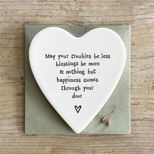 Mat Diod Porslen | Porcelain Coaster - May Your Troubles Be Less