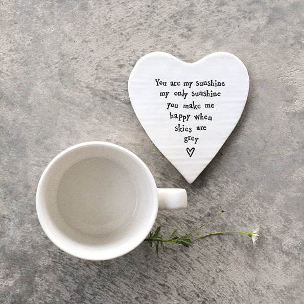 Mat Diod Porslen | Porcelain Coaster - You are my Sunshine