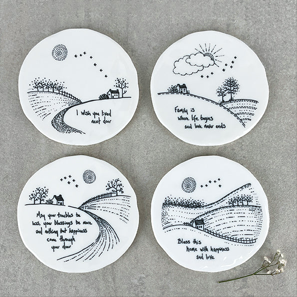 Mat Diod Porslen | Porcelain Coaster - May your troubles be less