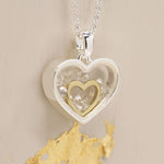 Cadwen Calon Aur Chrisialau | Gold Heart and Crystals Necklace