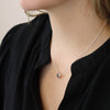 Cadwen Crisial Syml Lliw Aur | Golden Simple Cubic Zirconia Crystal Necklace