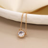 Cadwen Crisial Syml Lliw Aur | Golden Simple Cubic Zirconia Crystal Necklace