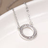 Cadwen Crisialau Cylch Lliw Arian | Silver Plated Crystal Inset Circle Necklace