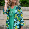 Kimono - Print Hawaiaidd Glas a Gwyrdd | Kimono - Blue and Green Hawaiian Print