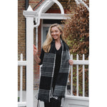 Sgarff Jane - Du a Gwyn | Jane Scarf - Black & White Check