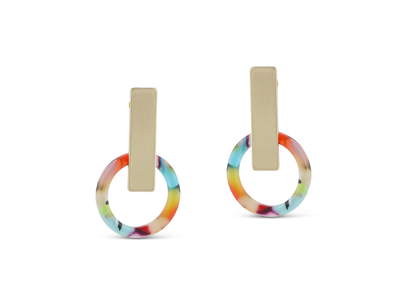 Clustdlysau Resin | Eva Resin Earrings - Red Orange Lilac