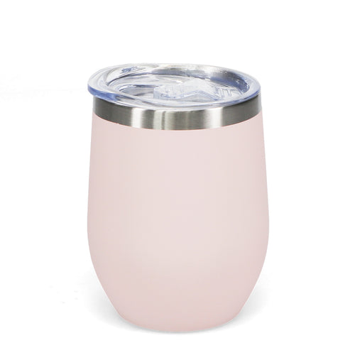 Cwpan Teithio - Pinc | Rubber Coated Travel Cup 350ml - Pink