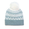 Cap Patrwm Ynys Deg - Gwyrddlas | Fairisle Hat - Duck Egg