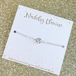 Breichled Crisial ar Gerdyn Nadolig Llawen | Carded Small Crystal Bracelet - Merry Christmas