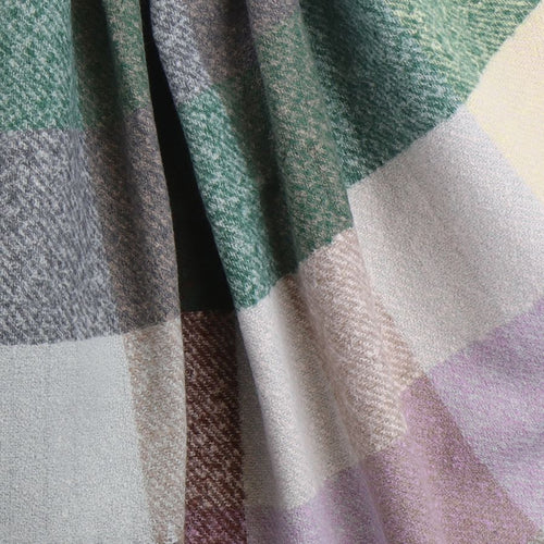 Sgarff Siec Clyd - Gwyrdd a Lelog | Cosy Check Scarf - Sage & Lilac Mix