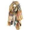 Sgarff Igam Ogam Clyd -Hufen a Rhwd | Cosy Zig Zag Scarf - Cream Rust Beige Mix