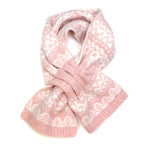 Sgarff Dolen - Pinc Meddal | Fairisle Pull Through Scarf - Pale Pink