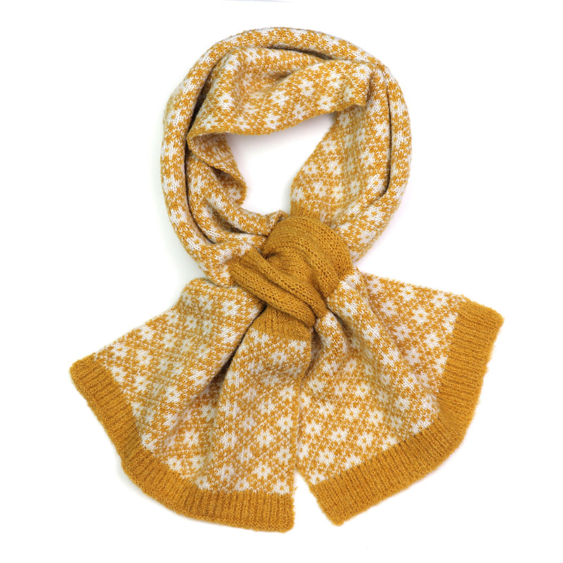 Sgarff Retro - Mwstard | Retro Scandi Pull Through Scarf - Mustard