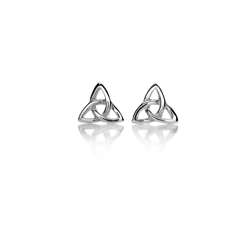 Styds Cwlwm Celtaidd Arian | Silver Celtic Trinity Knot Studs