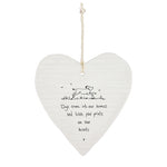 Calon Borslen | East of India Porcelain Hanging Heart – Dogs Come Into Our Home