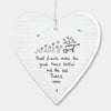 Calon Borslen | East of India Porcelain Hanging Heart – Make Good Times