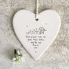 Calon Borslen | East of India Porcelain Hanging Heart – Make Good Times