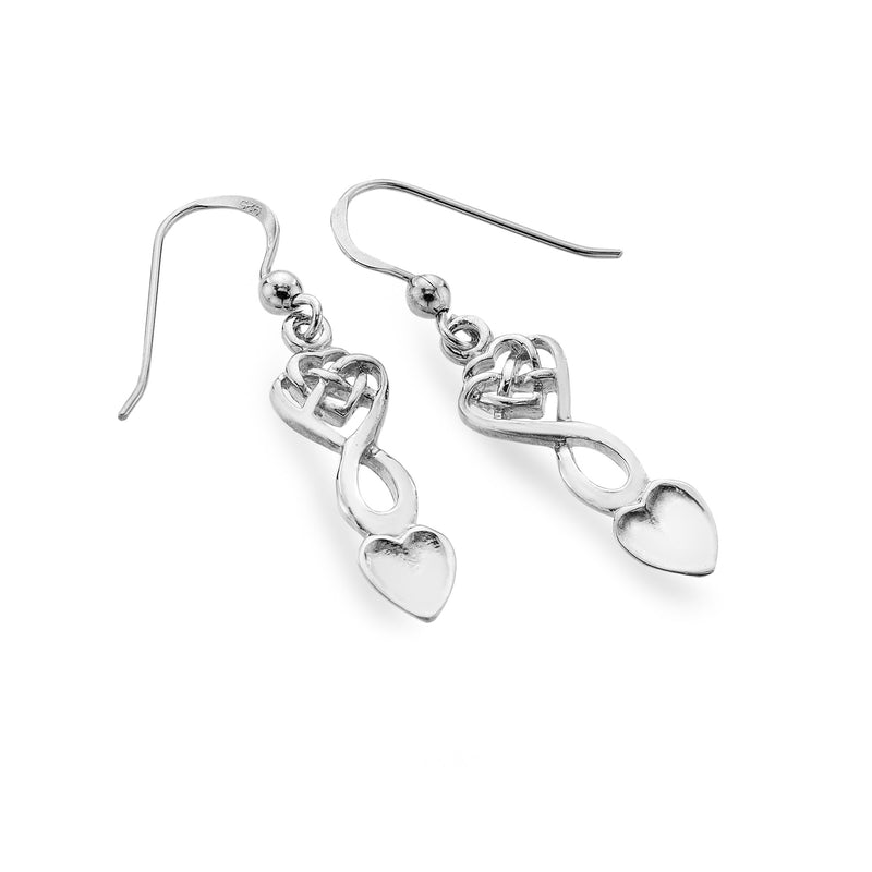 Clustdlysau Llwy Garu Arian | Welsh Love Spoon Silver Earrings