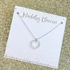 Cadwyn Calon ar Gerdyn Nadolig Llawen | Carded Heart Necklace - Merry Christmas