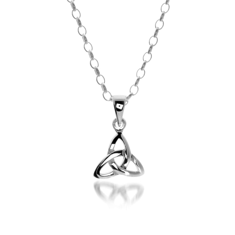 Cadwyn Cwlwm Celtaidd Arian | Silver Celtic Trinity Knot Necklace