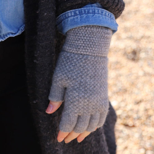 Menig Di Fysedd - Llwyd | Fingerless Gloves - Grey Marl