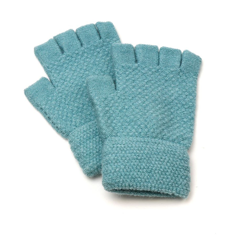 Menig Di Fysedd - Gwyrddlas | Fingerless Gloves - Aqua