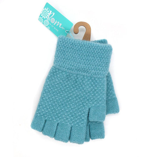 Menig Di Fysedd - Gwyrddlas | Fingerless Gloves - Aqua