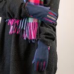 Menig Manylun Botwm - Nefi | Button Detail Gloves - Navy