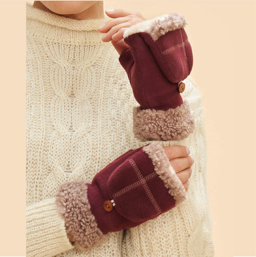 Menig Powder | Powder Mittens - Anna, Burgundy