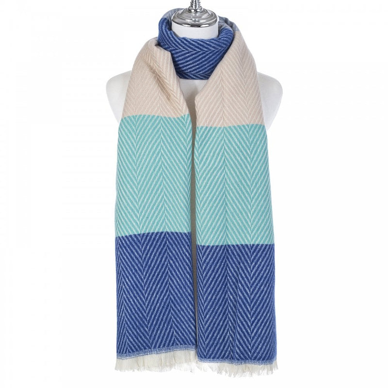 Sgarff Avril - Glas/Llwyd | Avril Scarf - Blue/Grey