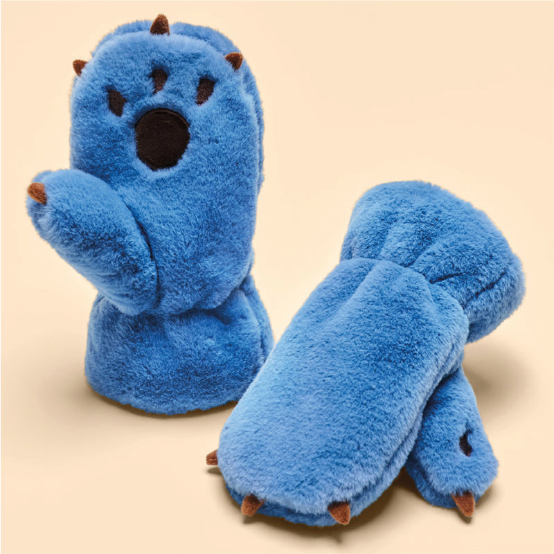 Menyg Powder Plentyn | Powder Pals Kids Mittens - Bear Paw Sky Blue