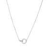 Cadwyn Dwy Gylch ar Gerdyn Nadolig Llawen | Carded Two Circle Necklace - Merry Christmas