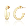 Clustdlysau Arian | Sterling Silver Hoop Earrings - Reese Medium Chunky Gold