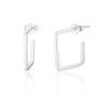 Clustdlysau Arian | Sterling Silver Earrings - Avery Medium Square