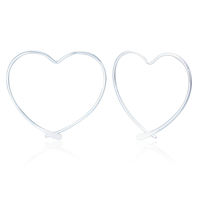 Clustdlysau Arian | Sterling Silver Earrings - Billy Heart