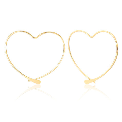 Clustdlysau Arian | Sterling Silver Earrings - Billy Heart Gold