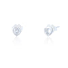 Clustdlysau Styd Arian | Sterling Silver Stud Earrings - Jayne Heart