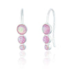 Clustdlysau Arian | Sterling Silver and Pink Opal Earrings - Hama