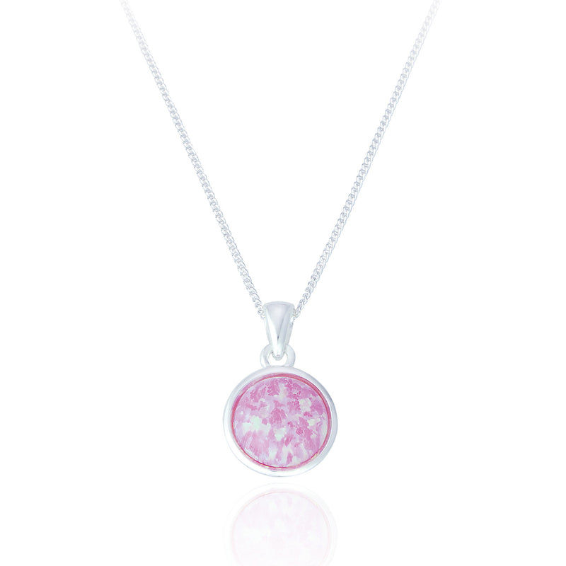 Cadwyn Arian | Sterling Silver and Pink Opal Necklace - Jemima