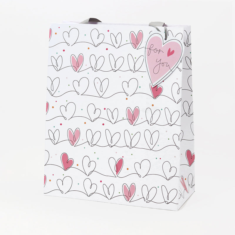 Bag Anrheg Mawr | Portrait Gift Bag - Hearts