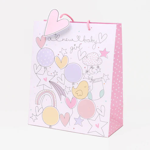 Bag Anrheg Mawr | Portrait Gift Bag - New Baby Girl