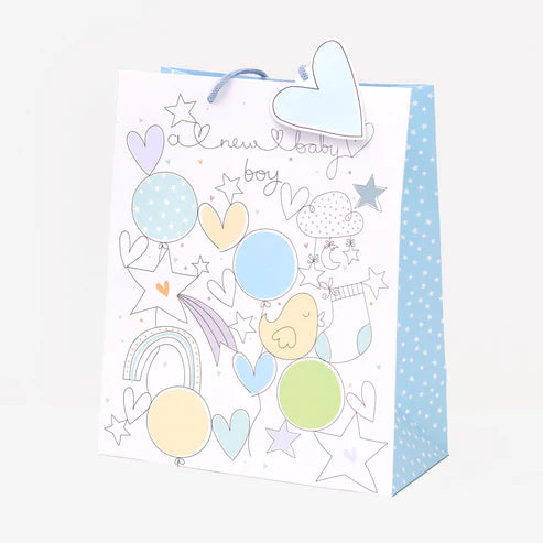 Bag Anrheg Mawr | Portrait Gift Bag - New Baby Boy