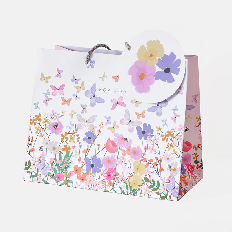 Bag Anrheg Tirwedd | Landscape Gift Bag - Butterflies Floral