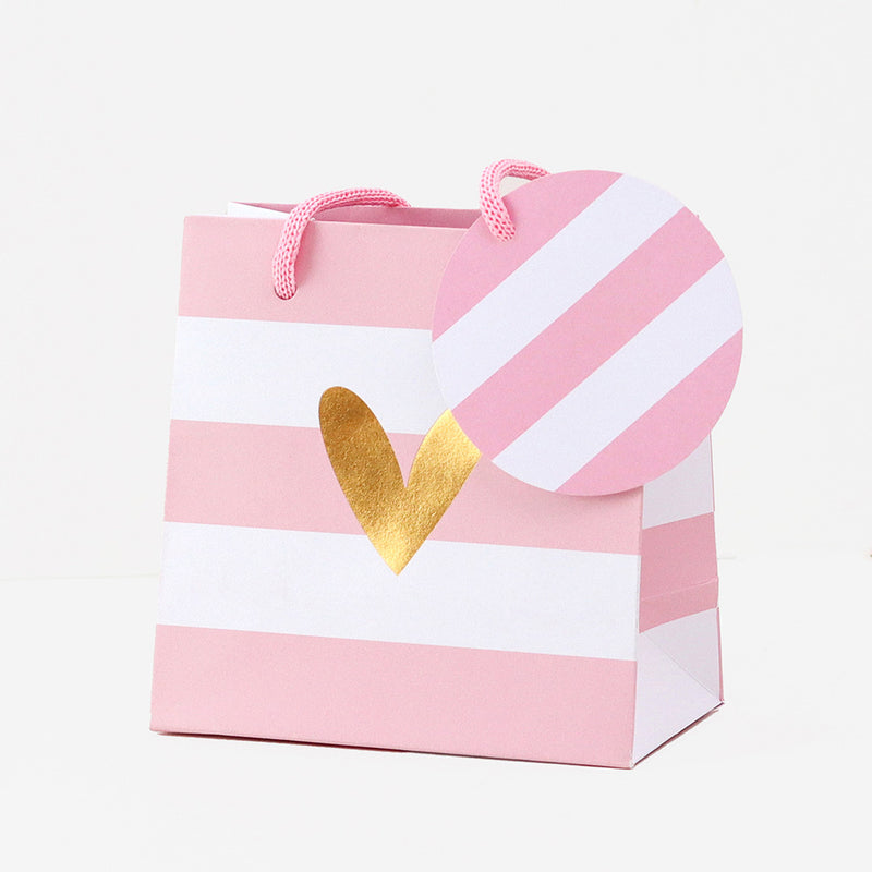 Bag Anrheg Bach | Small Gift Bag - Pink Stripe