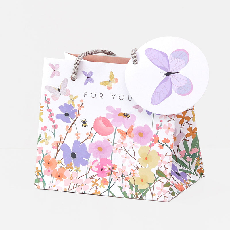 Bag Anrheg Bach | Small Gift Bag - Butterflies Floral