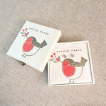 Clustdlysau Hyfryd - Robin Goch y Nadolig | Silver Plated Boxed Earrings  - Welsh Christmas Robin