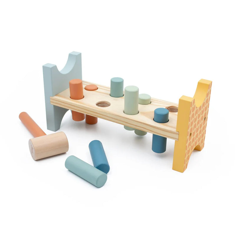 Tegan Pren Mainc a Morthwyl | Hammer Bench Wooden Toy