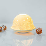 Cromen Borslen Blodau'r Gaeaf | Winter Flowers Porcelain Dome