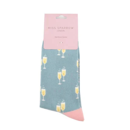 Sanau - Iechyd Da | Miss Sparrow Socks - Cheers Blue