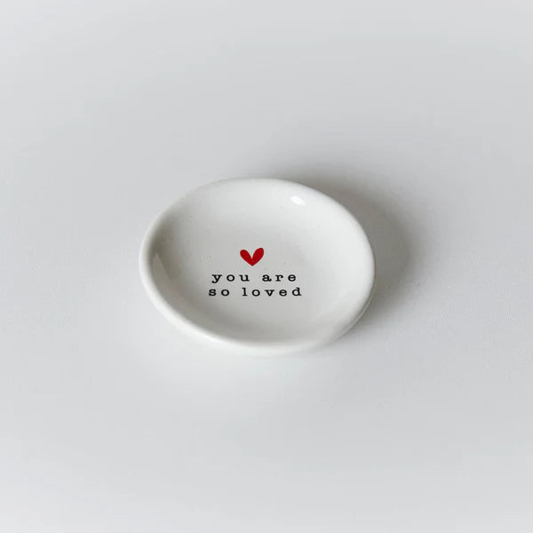 Desgyl Trysorau Fach Serameg - Cariad | Ceramic Mini Trinket Dish - You are Loved